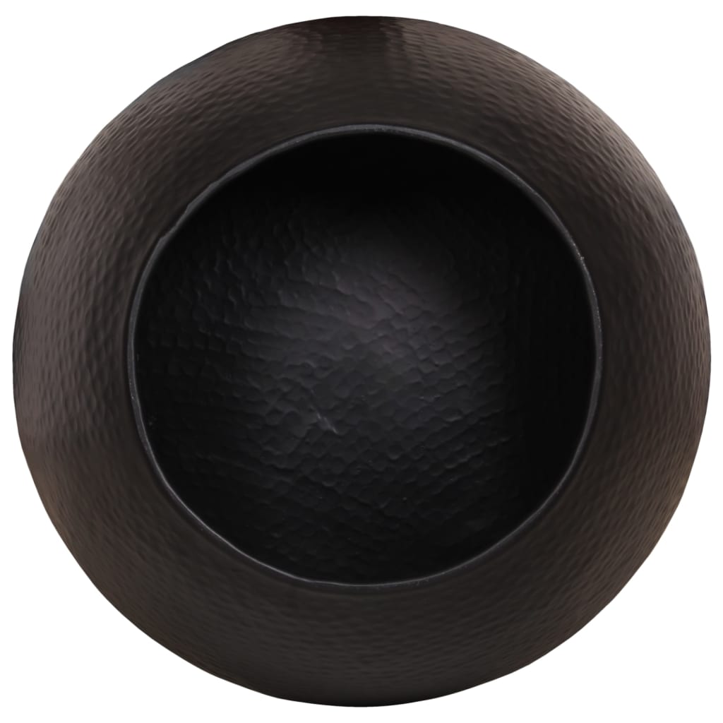 vidaXL Coffee Table Hammered Aluminium Ø 50x30 cm Black