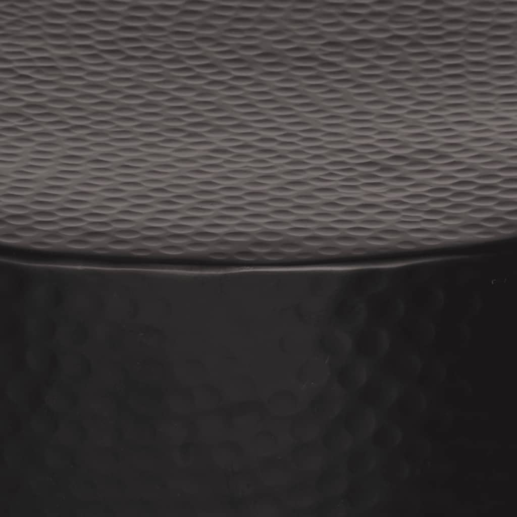 vidaXL Coffee Table Hammered Aluminium Ø 50x30 cm Black