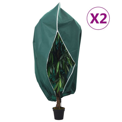 vidaXL Plant Fleece Covers with Zip 2 pcs 70 g/m² 2.36x2 m