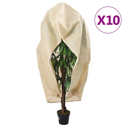 vidaXL Plant Fleece Covers with Zip 10 pcs 70 g/m² 1.55x1.55 m