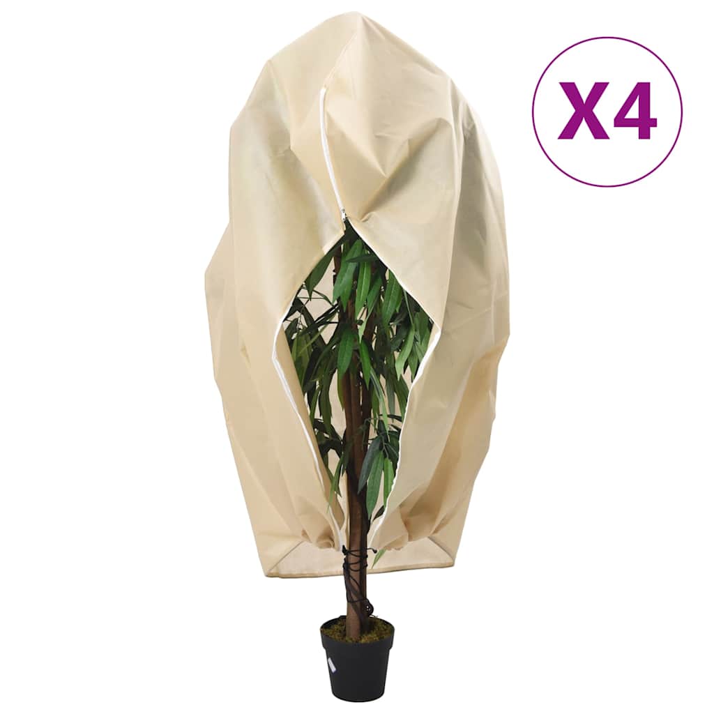 vidaXL Plant Fleece Covers with Zip 4 pcs 70 g/m² 3.93x3 m