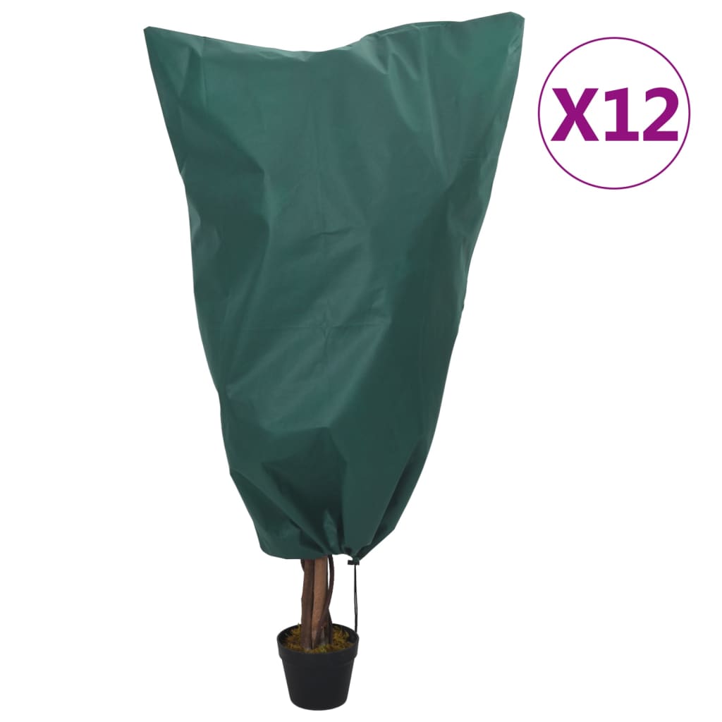 vidaXL Plant Fleece Covers with Drawstring 12 pcs 70 g/m² 0.8x1.2 m