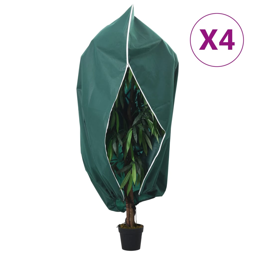 vidaXL Plant Fleece Covers with Zip 4 pcs 70 g/m² 2.36x2 m