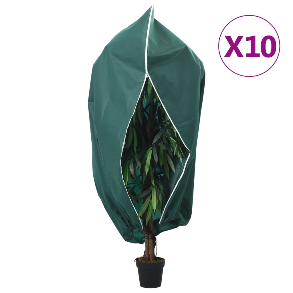 vidaXL Plant Fleece Covers with Zip 10 pcs 70 g/m² 3.93x3.5 m