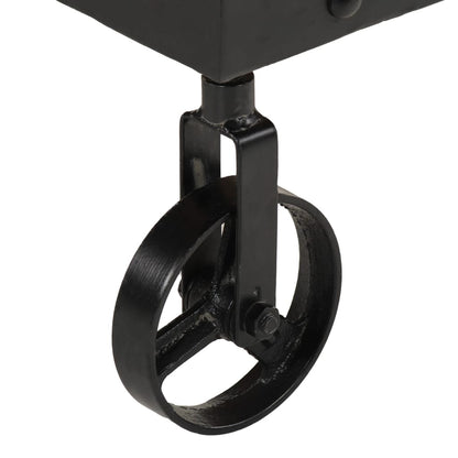 vidaXL Coffee Table with Wheels Solid Reclaimed Wood 100x55x26 cm