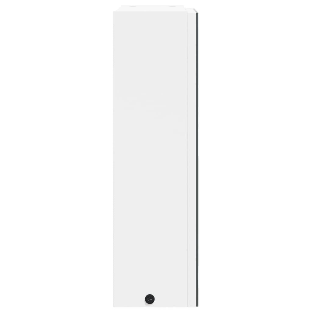 vidaXL Bathroom Mirror Cabinet with LED Light White 45x13x52 cm