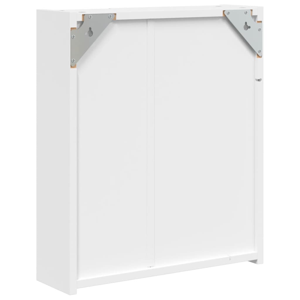 vidaXL Bathroom Mirror Cabinet with LED Light White 45x13x52 cm