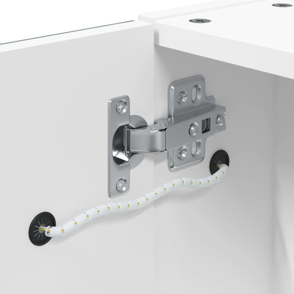 vidaXL Bathroom Mirror Cabinet with LED Light White 45x13x52 cm