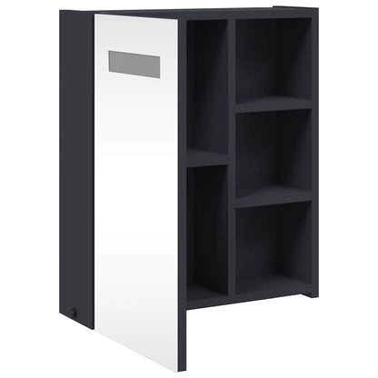 vidaXL Bathroom Mirror Cabinet with LED Light Grey 45x13x52 cm