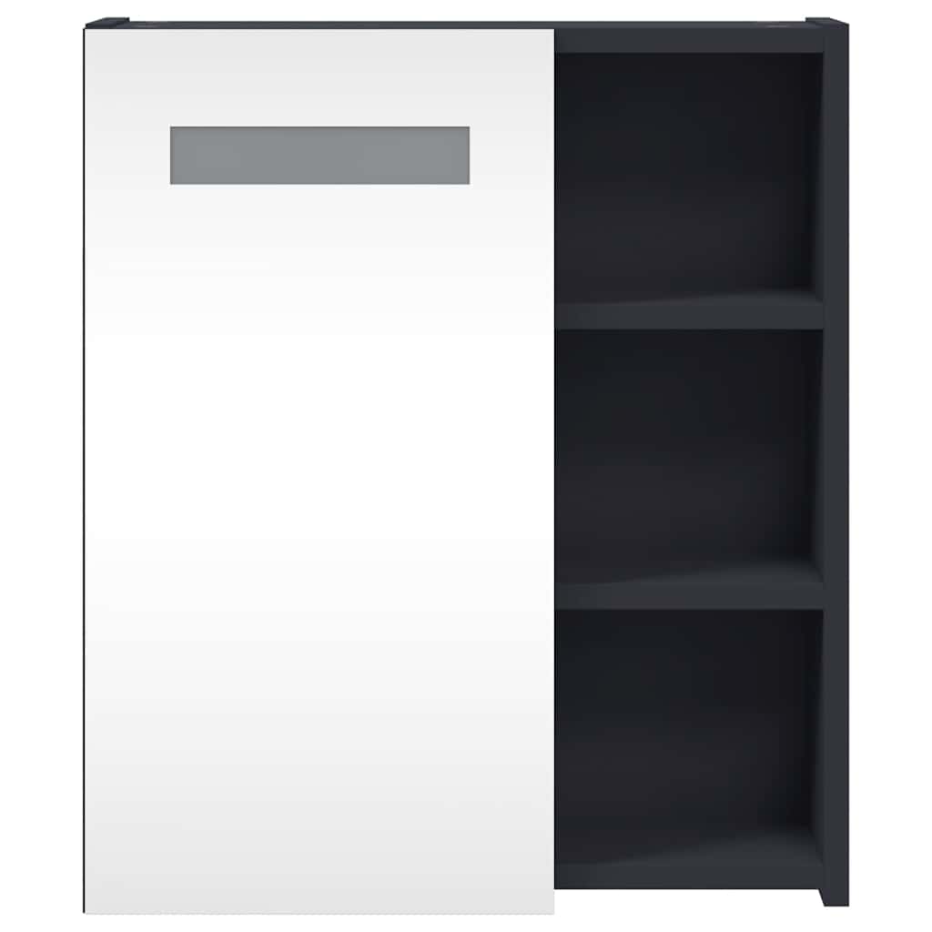 vidaXL Bathroom Mirror Cabinet with LED Light Grey 45x13x52 cm