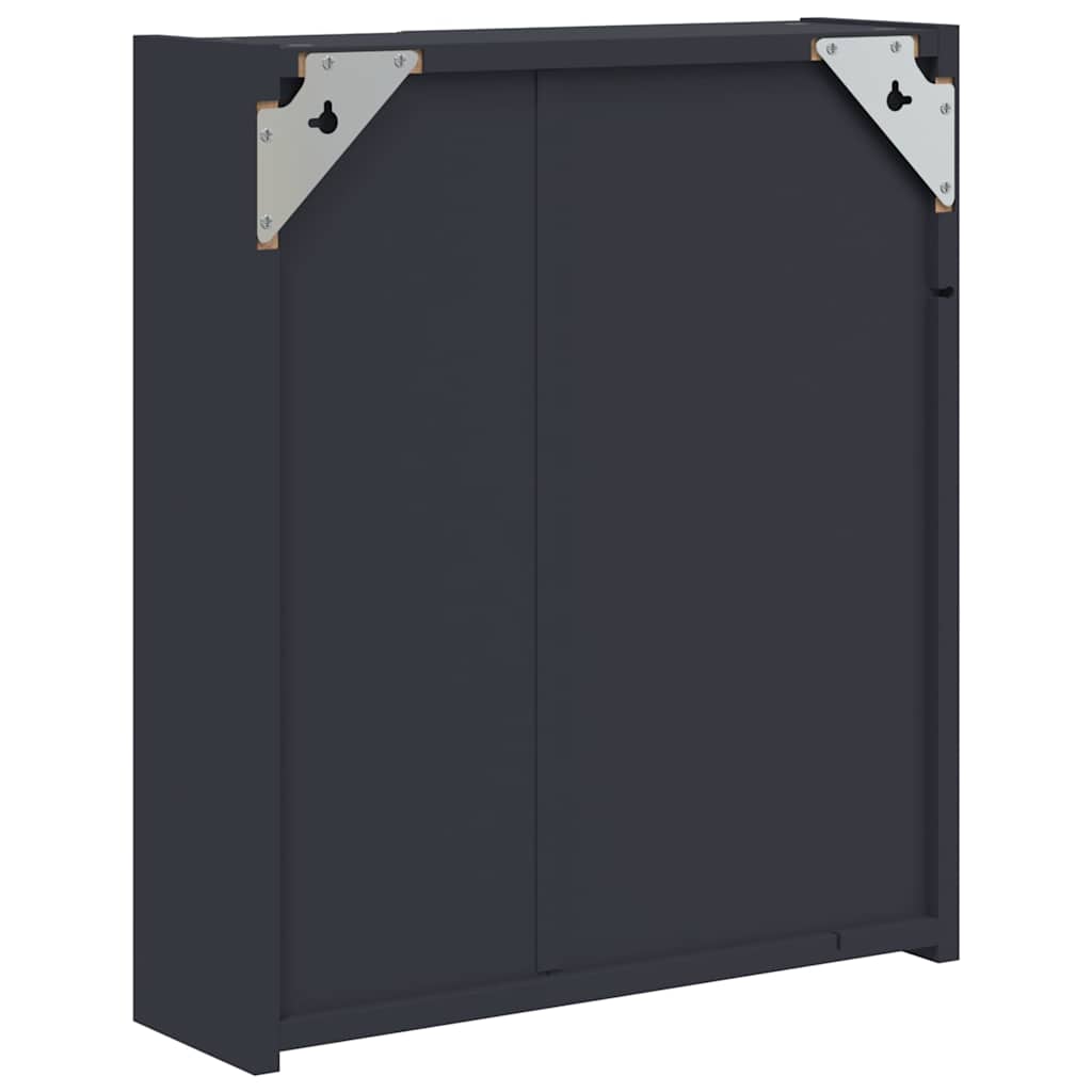 vidaXL Bathroom Mirror Cabinet with LED Light Grey 45x13x52 cm