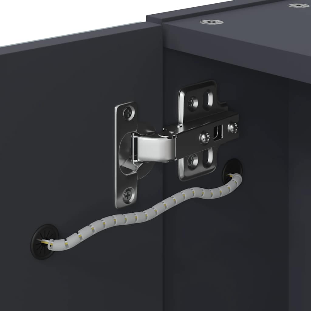 vidaXL Bathroom Mirror Cabinet with LED Light Grey 45x13x52 cm