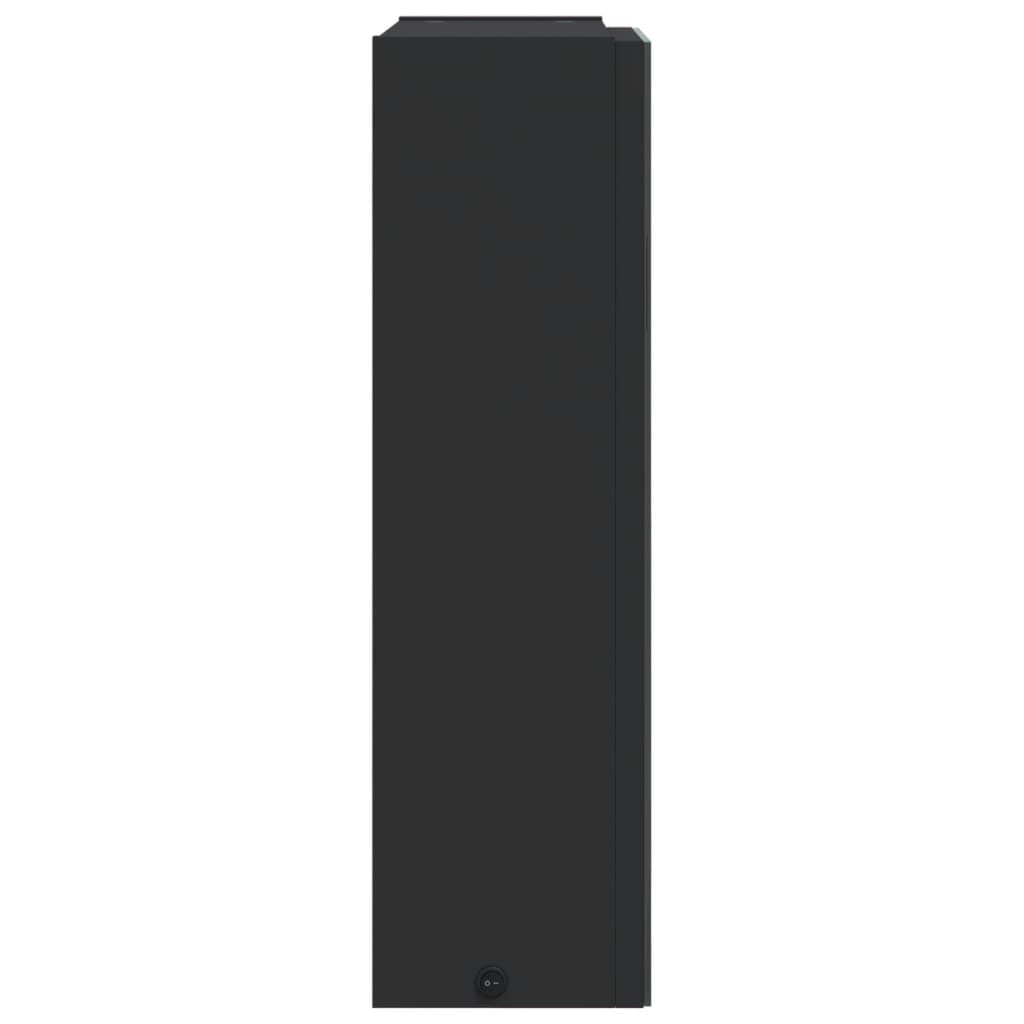 vidaXL Bathroom Mirror Cabinet with LED Light Black 45x13x52 cm