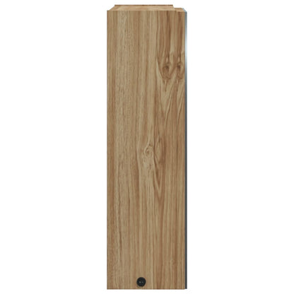vidaXL Bathroom Mirror Cabinet with LED Light Oak 45x13x52 cm