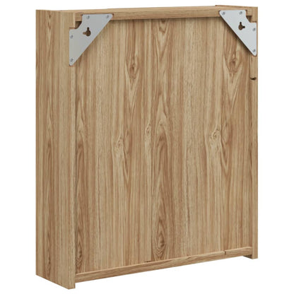 vidaXL Bathroom Mirror Cabinet with LED Light Oak 45x13x52 cm