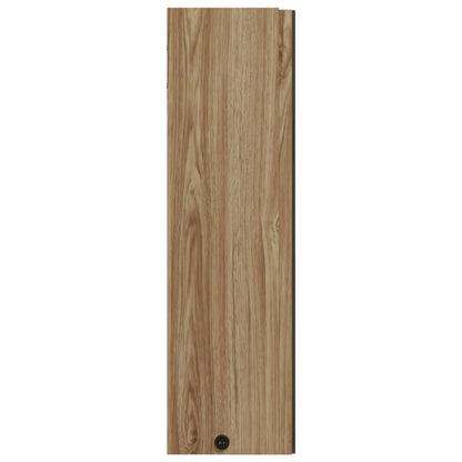 vidaXL Bathroom Mirror Cabinet with LED Light Oak 60x13x52 cm