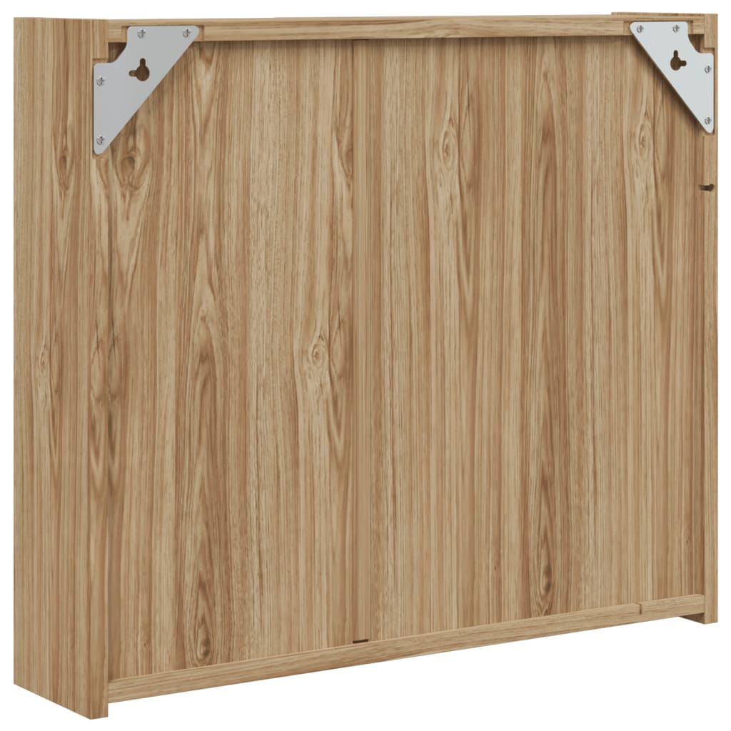 vidaXL Bathroom Mirror Cabinet with LED Light Oak 60x13x52 cm