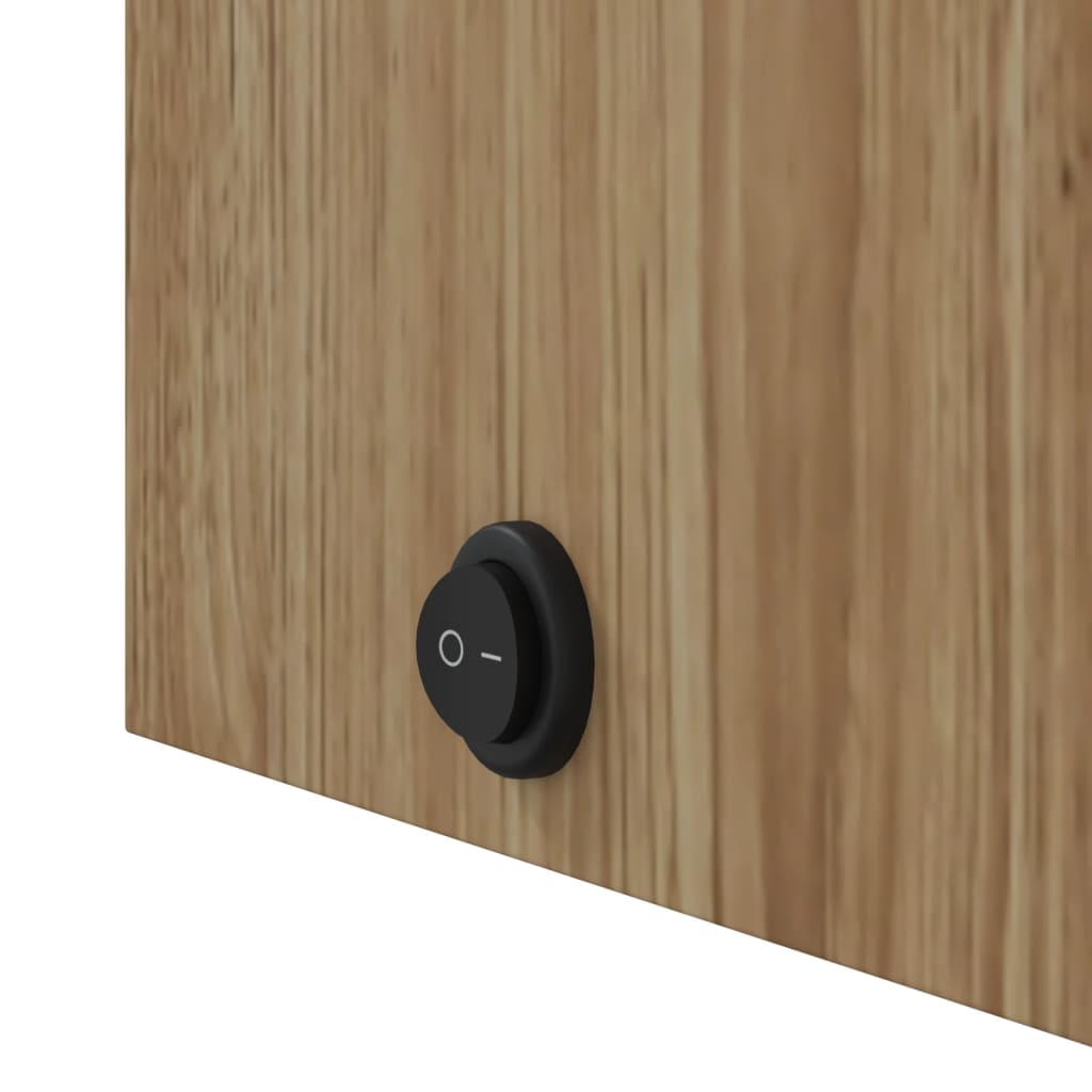 vidaXL Bathroom Mirror Cabinet with LED Light Oak 60x13x52 cm