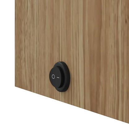 vidaXL Bathroom Mirror Cabinet with LED Light Oak 60x13x52 cm
