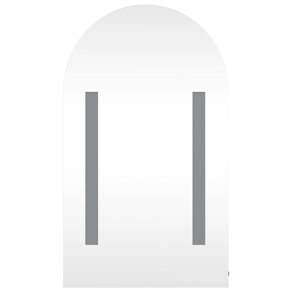 vidaXL Bathroom Mirror Cabinet with LED Light Arched Grey 42x13x70 cm