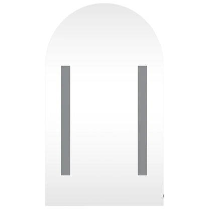 vidaXL Bathroom Mirror Cabinet with LED Light Arched Grey 42x13x70 cm