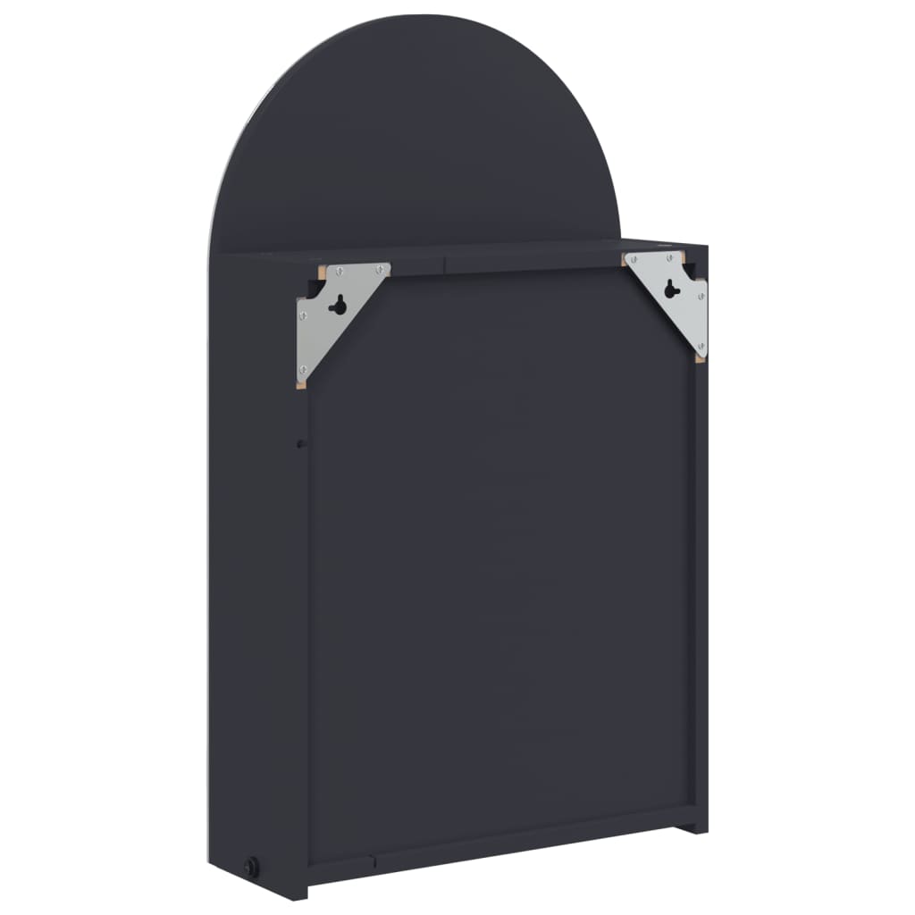 vidaXL Bathroom Mirror Cabinet with LED Light Arched Grey 42x13x70 cm