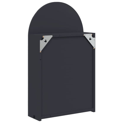 vidaXL Bathroom Mirror Cabinet with LED Light Arched Grey 42x13x70 cm