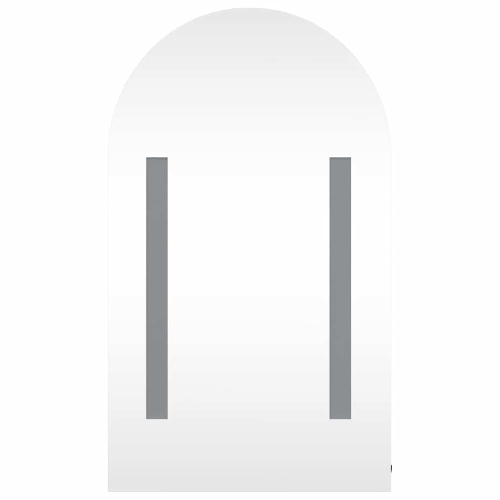 vidaXL Bathroom Mirror Cabinet with LED Light Arched Black 42x13x70 cm