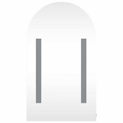 vidaXL Bathroom Mirror Cabinet with LED Light Arched Black 42x13x70 cm