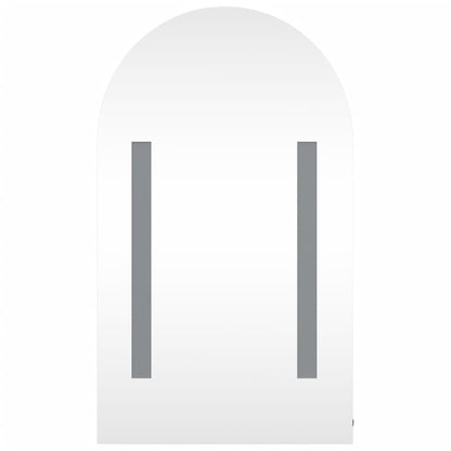 vidaXL Bathroom Mirror Cabinet with LED Light Arched Oak 42x13x70 cm