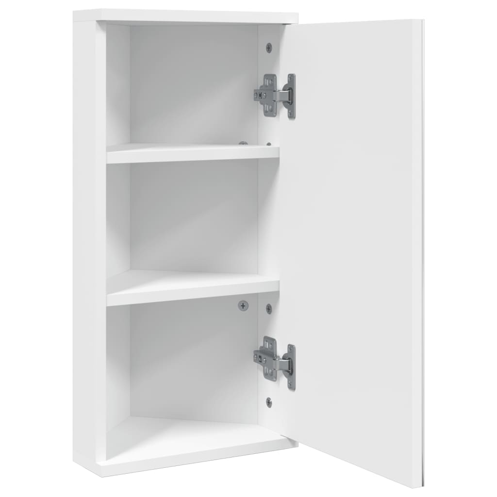 vidaXL Corner Bathroom Mirror Cabinet White 30x24x60 cm