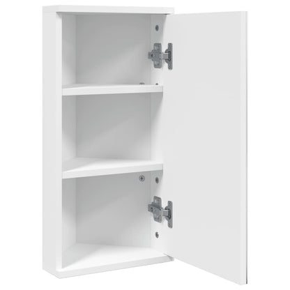 vidaXL Corner Bathroom Mirror Cabinet White 30x24x60 cm