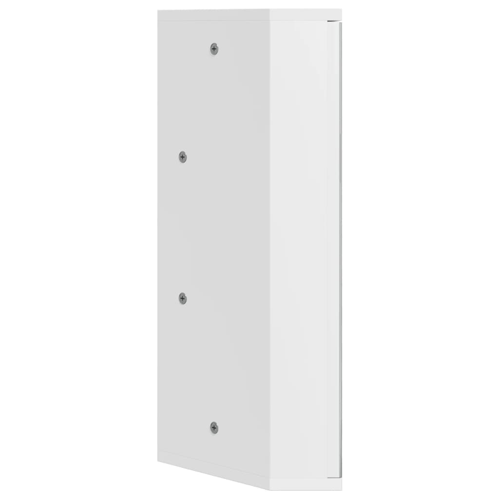 vidaXL Corner Bathroom Mirror Cabinet White 30x24x60 cm