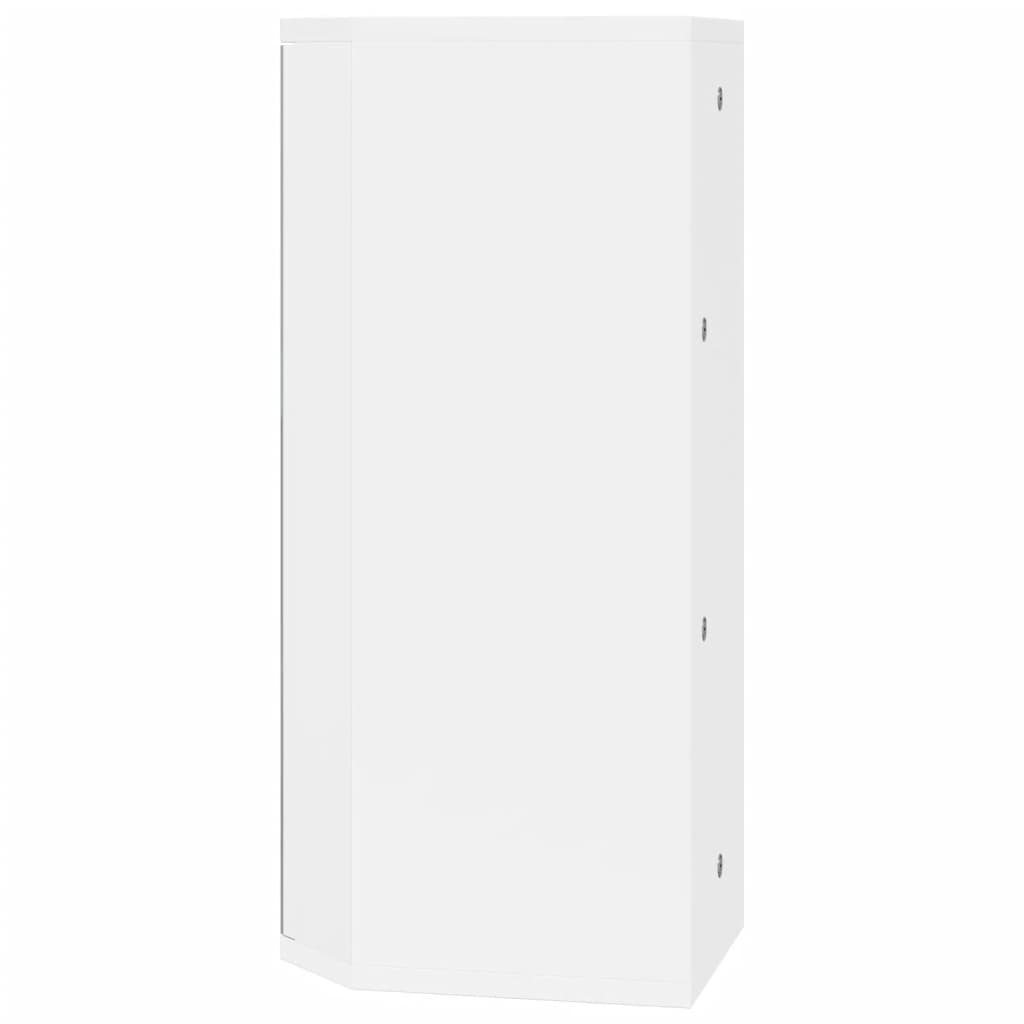 vidaXL Corner Bathroom Mirror Cabinet White 30x24x60 cm
