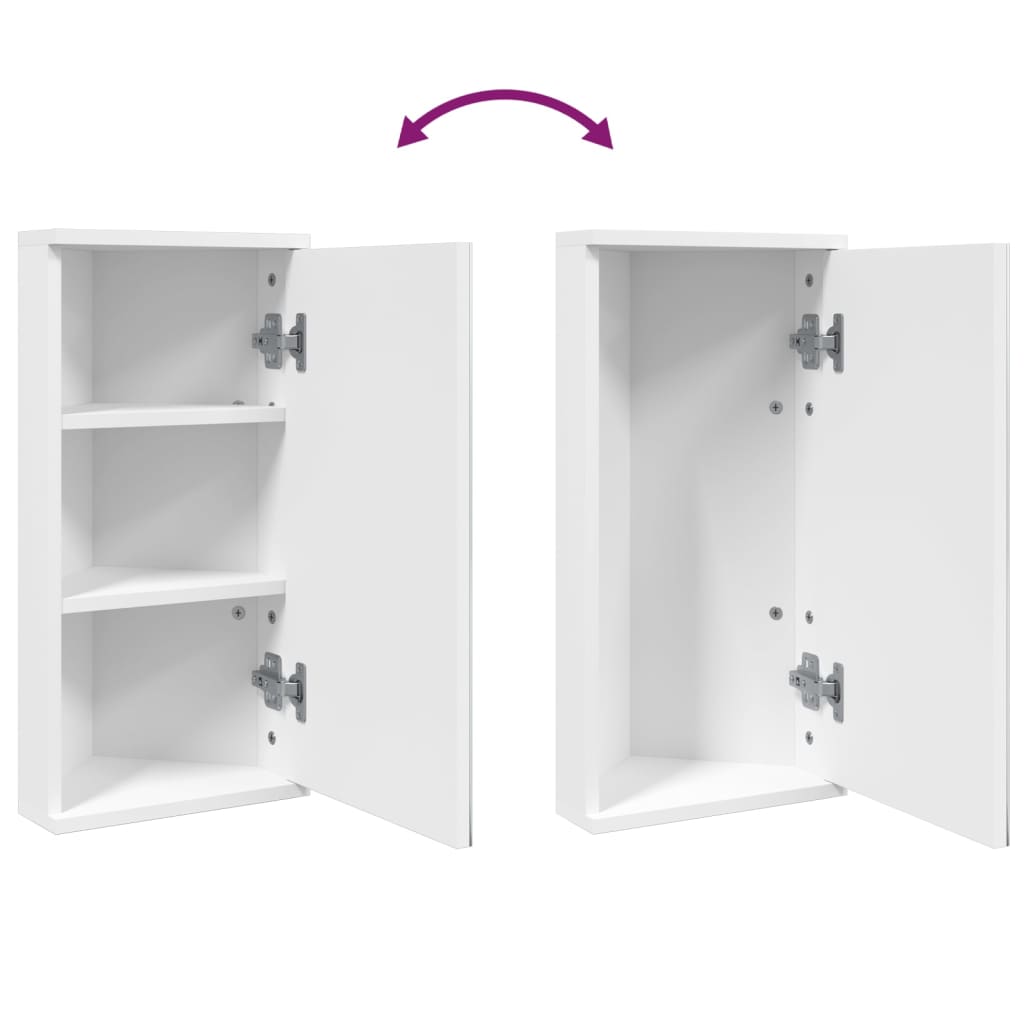 vidaXL Corner Bathroom Mirror Cabinet White 30x24x60 cm