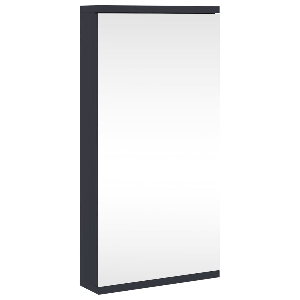 vidaXL Corner Bathroom Mirror Cabinet Grey 30x24x60 cm