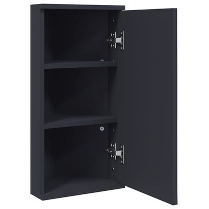 vidaXL Corner Bathroom Mirror Cabinet Grey 30x24x60 cm
