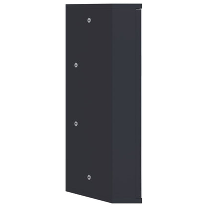 vidaXL Corner Bathroom Mirror Cabinet Grey 30x24x60 cm