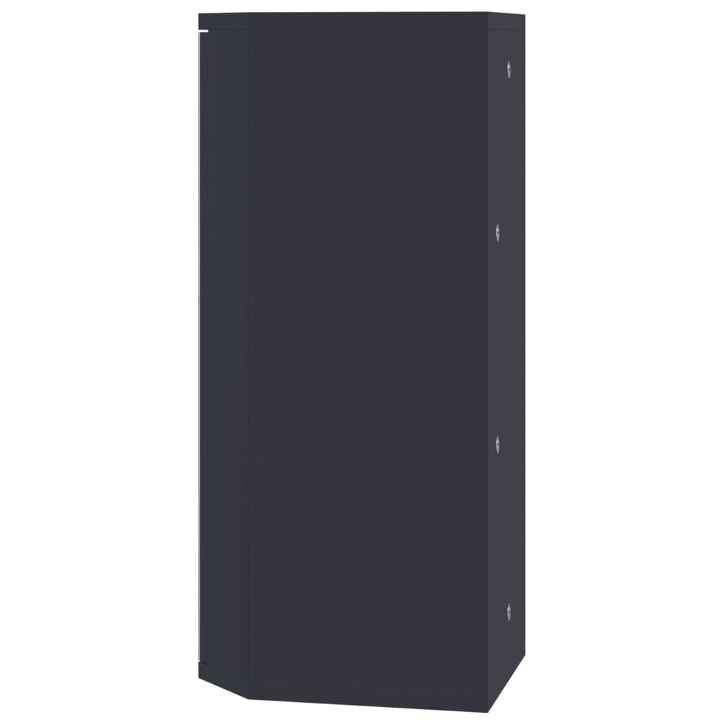 vidaXL Corner Bathroom Mirror Cabinet Grey 30x24x60 cm