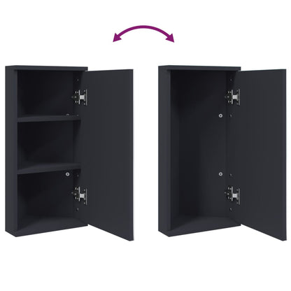 vidaXL Corner Bathroom Mirror Cabinet Grey 30x24x60 cm