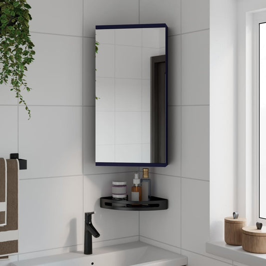 vidaXL Corner Bathroom Mirror Cabinet Grey 30x24x60 cm