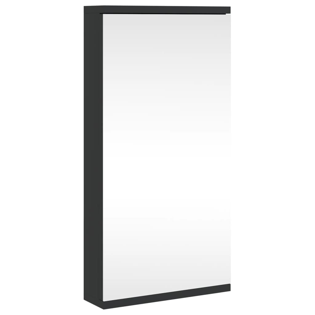 vidaXL Corner Bathroom Mirror Cabinet Black 30x24x60 cm