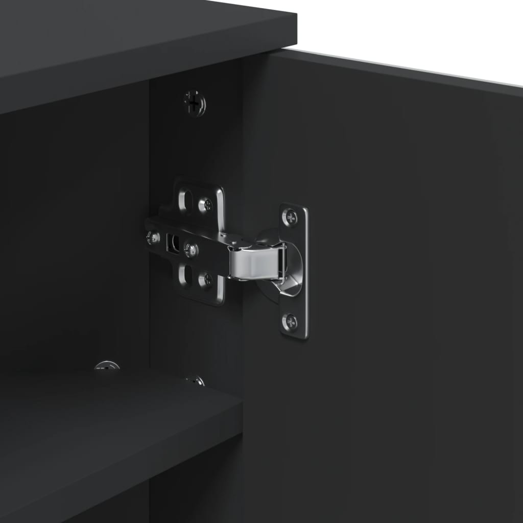 vidaXL Corner Bathroom Mirror Cabinet Black 30x24x60 cm