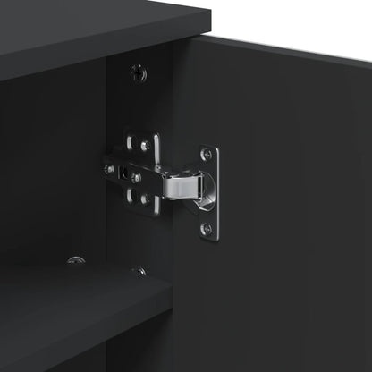 vidaXL Corner Bathroom Mirror Cabinet Black 30x24x60 cm