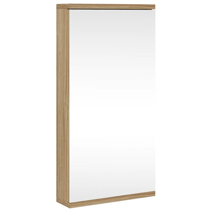 vidaXL Corner Bathroom Mirror Cabinet Oak 30x24x60 cm