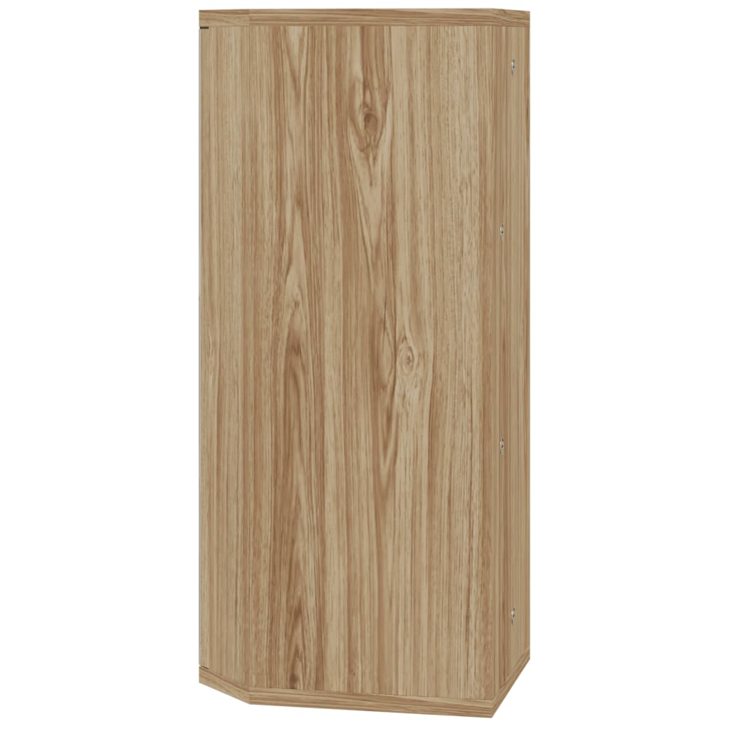 vidaXL Corner Bathroom Mirror Cabinet Oak 30x24x60 cm