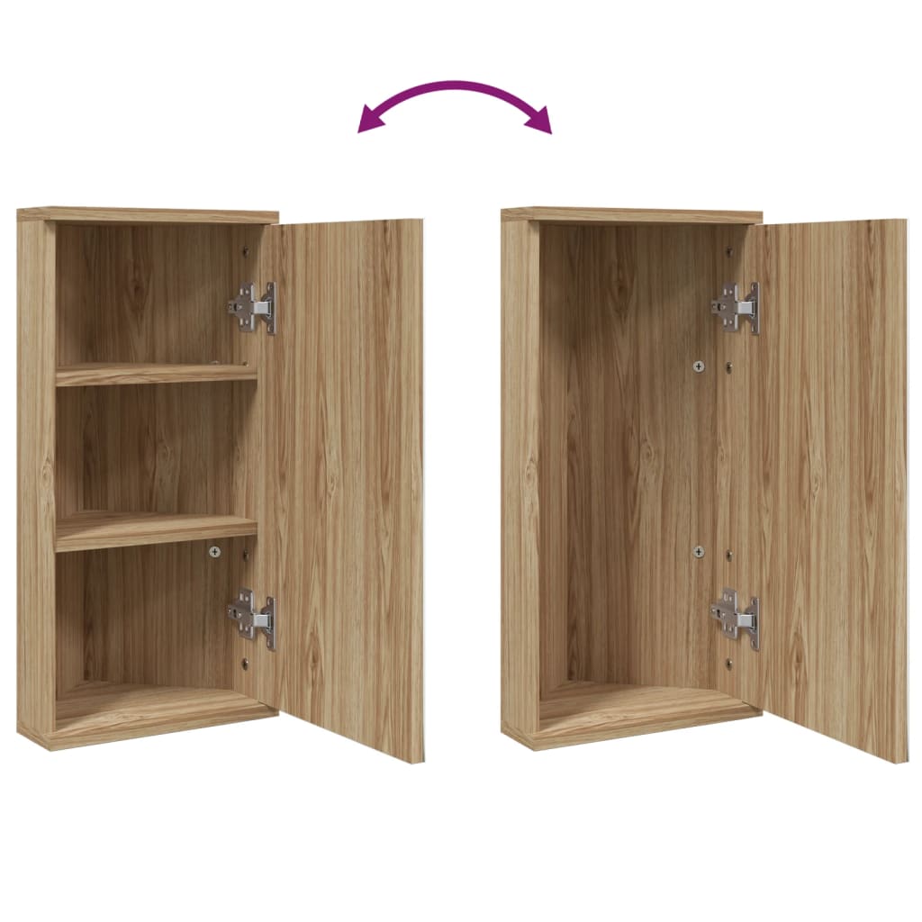 vidaXL Corner Bathroom Mirror Cabinet Oak 30x24x60 cm