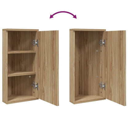 vidaXL Corner Bathroom Mirror Cabinet Oak 30x24x60 cm
