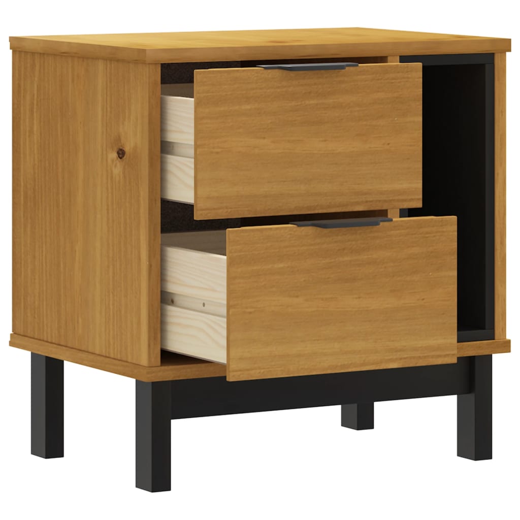vidaXL Bedside Cabinet "FLAM" 49x35x50 cm Solid Wood Pine
