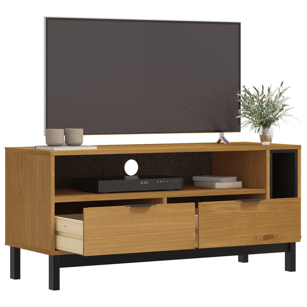 vidaXL TV Cabinet "FLAM" 110x40x50 cm Solid Wood Pine